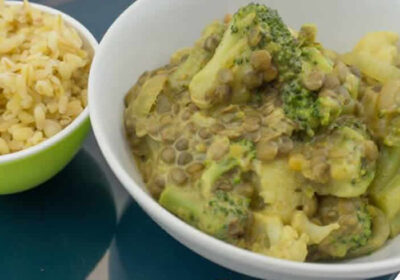 Curry van linzen, broccoli en bloemkool